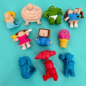 Lot 10 Garbage Pail Kids Minikins Mini Figures Blue Red